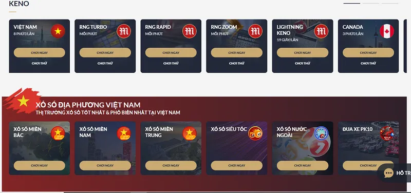 Sảnh xổ số M88
